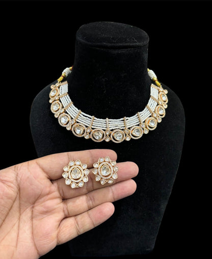 Carrat Plating Set With Ad Stones Choker Set