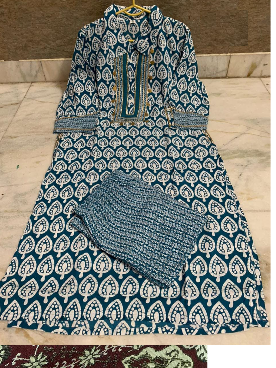 Soft Afghani Reyon Kurti Set With Lace Work