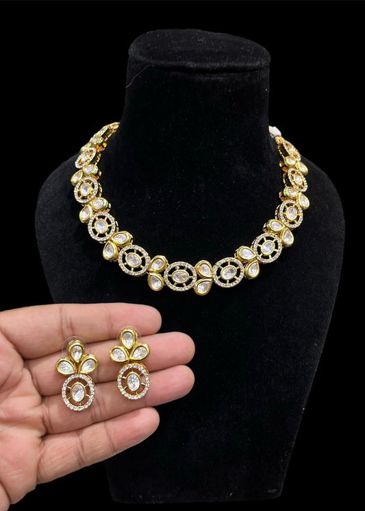 Partywear Kundan Polki Necklace Set