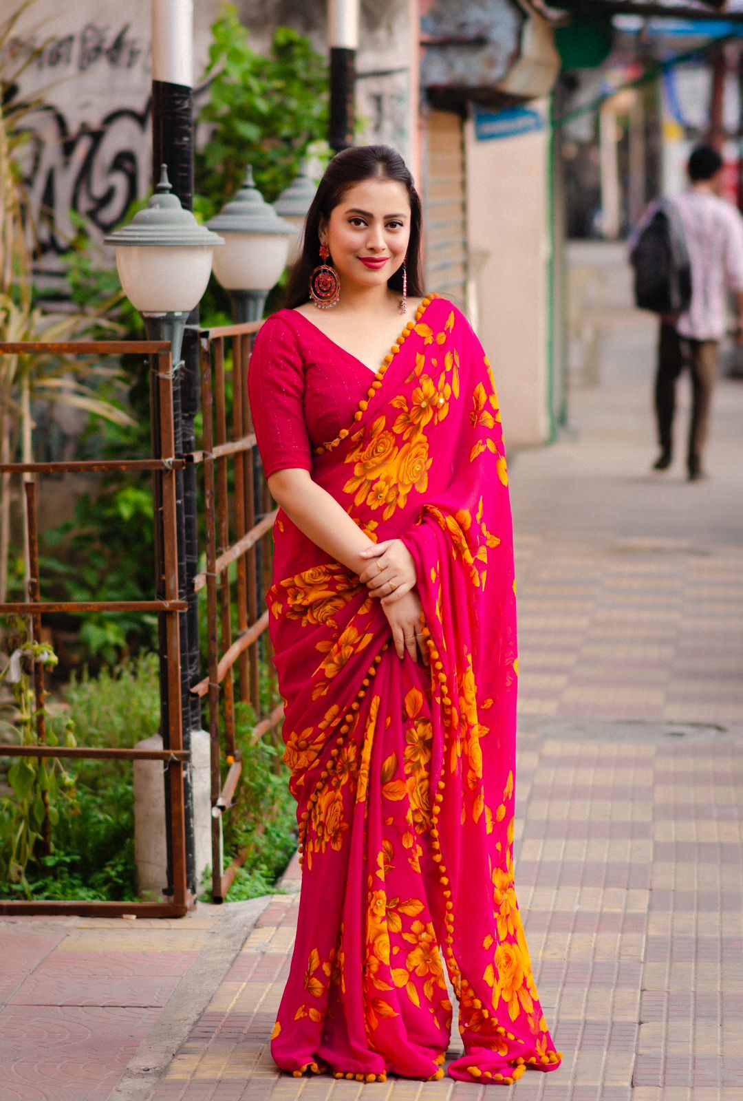 Pink soft Georgette saree - Luxury Shukra