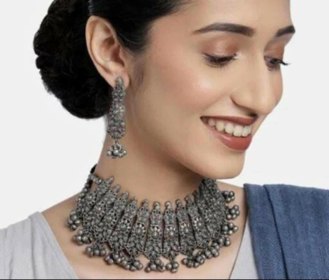 Designer Oxidised Choker Set