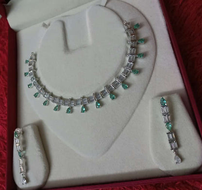 Beautiful CZ Solatier Necklace Fancy Set