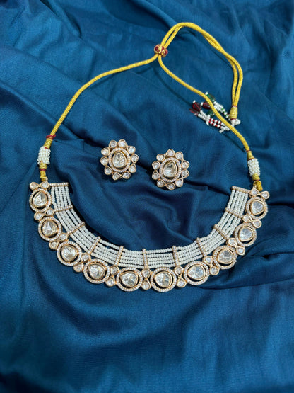 Carrat Plating Set With Ad Stones Choker Set