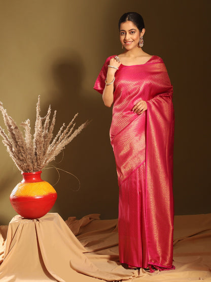 Soft Silk Saree With Kanjivaram Kuber Pattu