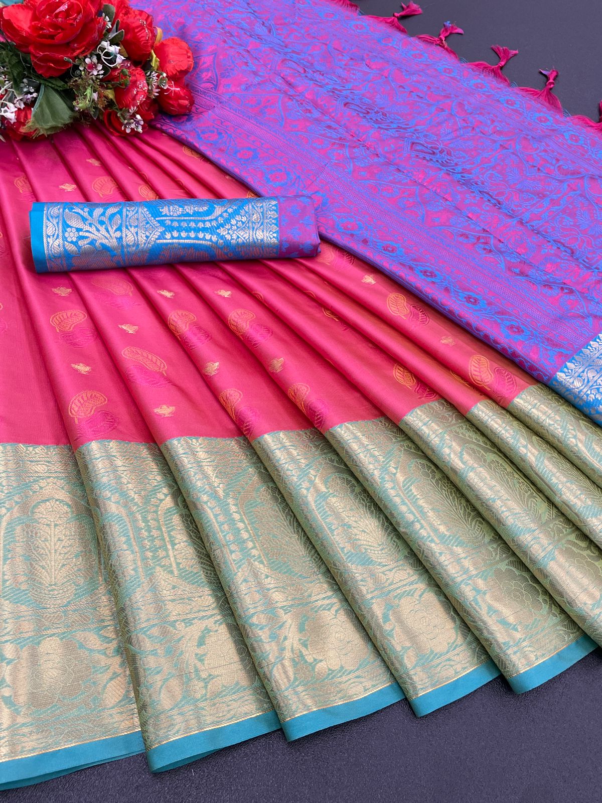 Mercerised Cotton Silk Saree With Exclusive Zari Border Design