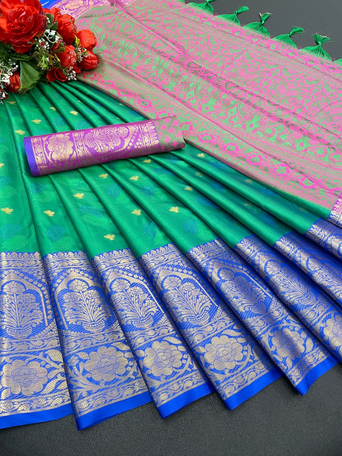 Mercerised Cotton Silk Saree With Exclusive Zari Border Design