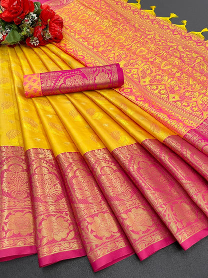 Mercerised Cotton Silk Saree With Exclusive Zari Border Design