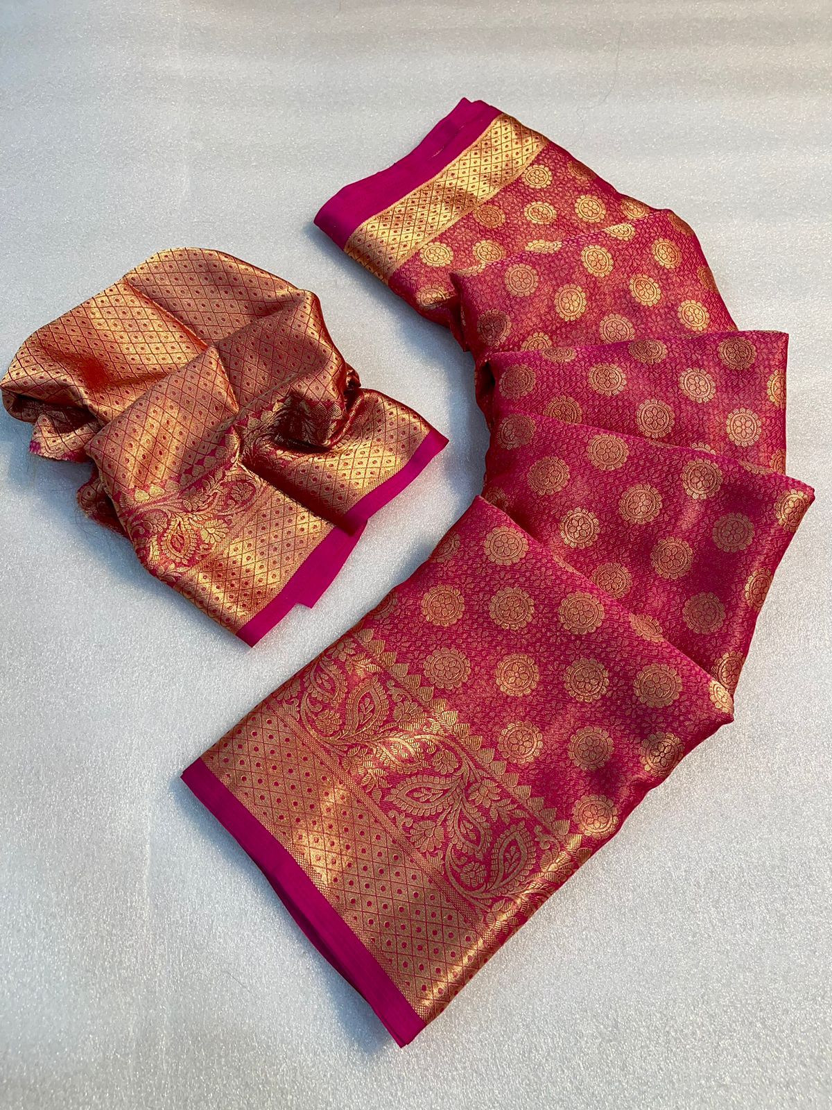 Viscose Georgette Rich Pallu Weaving Saree With Brocade Blouse