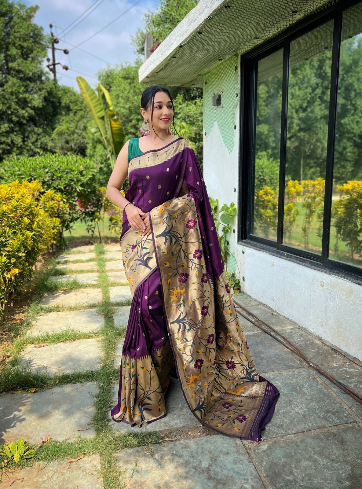 Soft Paithani Silk Saree With Beautiful Traditional Border