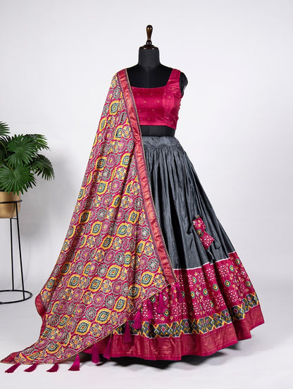 Dola Silk Lehenga With Printed and Foil Work