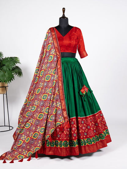 Dola Silk Lehenga With Printed and Foil Work