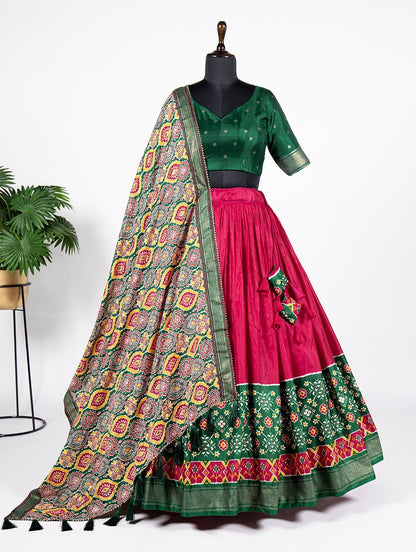 Dola Silk Lehenga With Printed and Foil Work