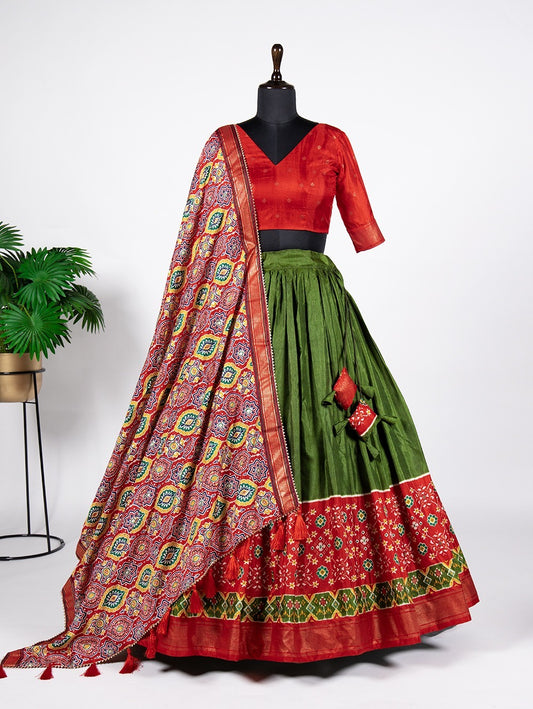 Dola Silk Lehenga With Printed and Foil Work