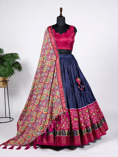 Dola Silk Lehenga With Printed and Foil Work