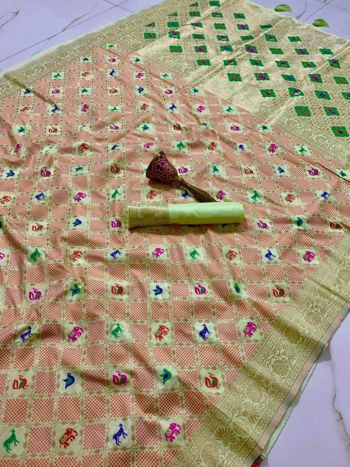 Heavy Patola Silk Saree With Minakari Zari Work