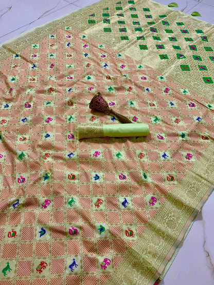 Heavy Patola Silk Saree With Minakari Zari Work