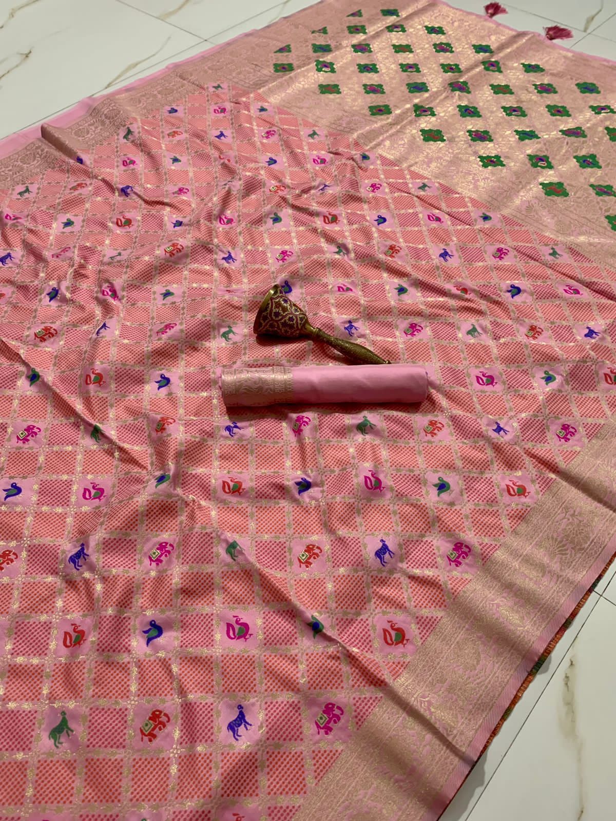 Heavy Patola Silk Saree With Minakari Zari Work