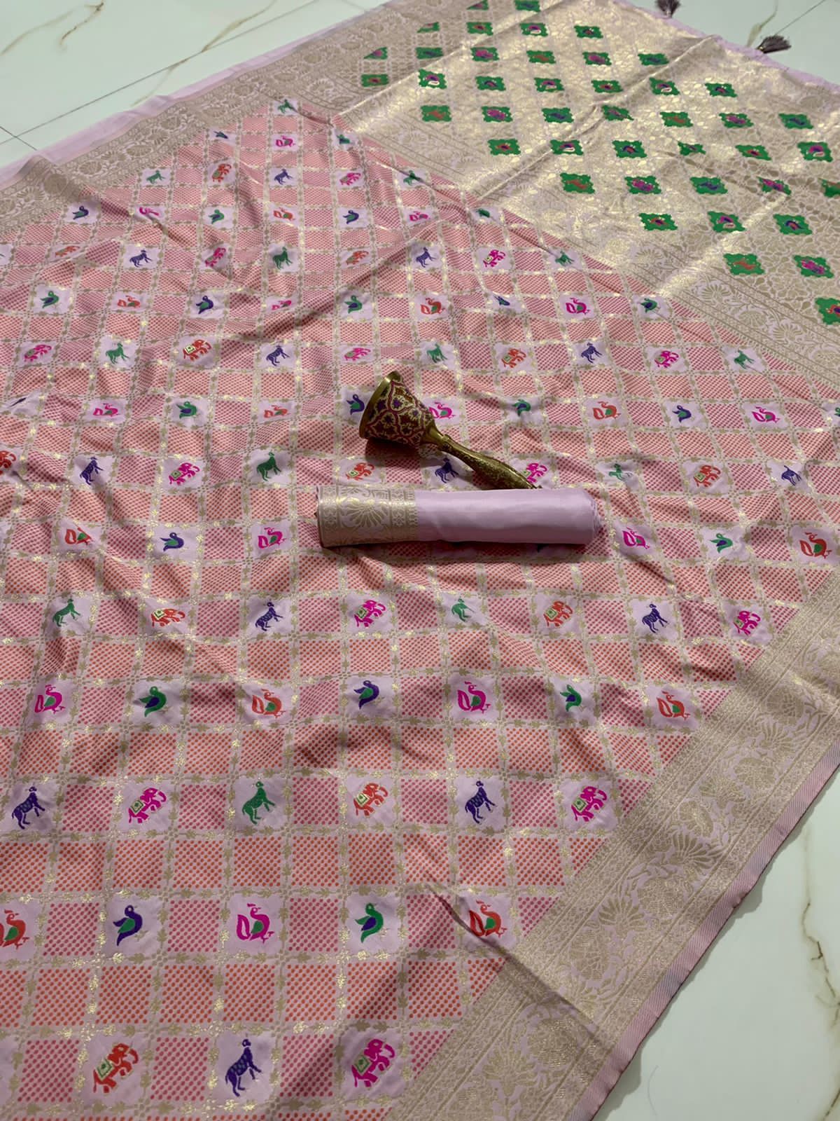 Heavy Patola Silk Saree With Minakari Zari Work