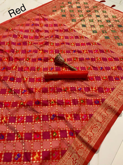 Heavy Patola Silk Saree With Minakari Zari Work