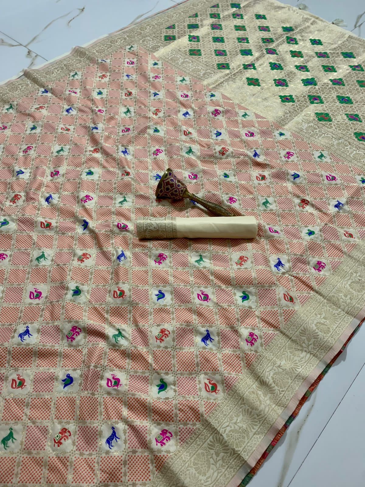 Heavy Patola Silk Saree With Minakari Zari Work