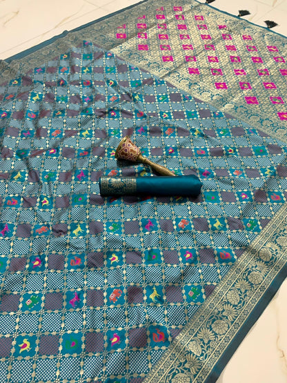 Heavy Patola Silk Saree With Minakari Zari Work