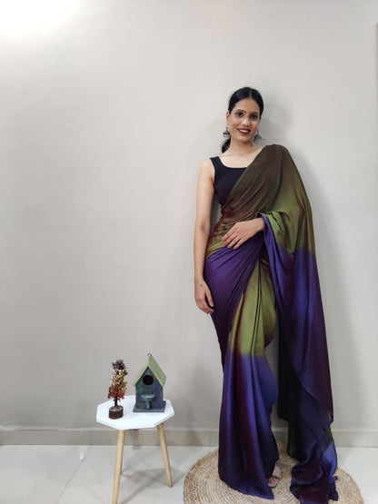 Soft Chiffon Ready to Wear Three Tone Shade Saree