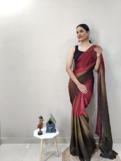 Soft Chiffon Ready to Wear Three Tone Shade Saree