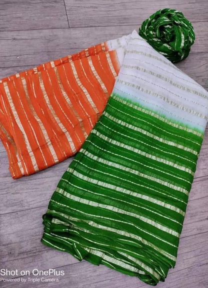 Soft Georgette Tiranga Saree With Tie and Die