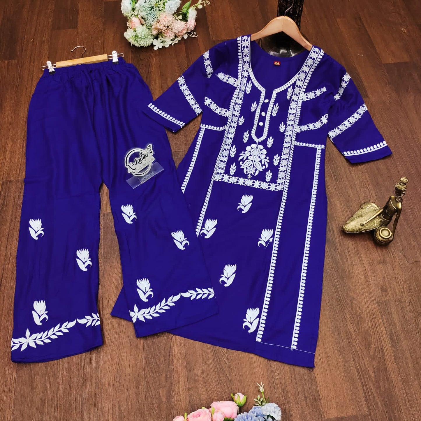 Soft Reyon Cotton Plazo Set With Chinakri Work