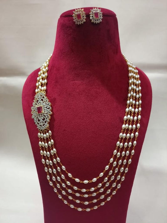 Polished Beads layer Long Set Jewellery