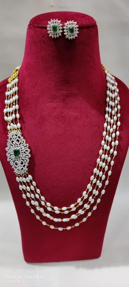 Polished Beads layer Long Set Jewellery