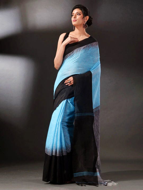 Buy Peacock Blue Color Sambalpuri Silk Saree with Temple Border and Buti  Work At IndyVogue