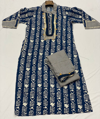 Soft Reyon Cotton Kurti Set With Pant