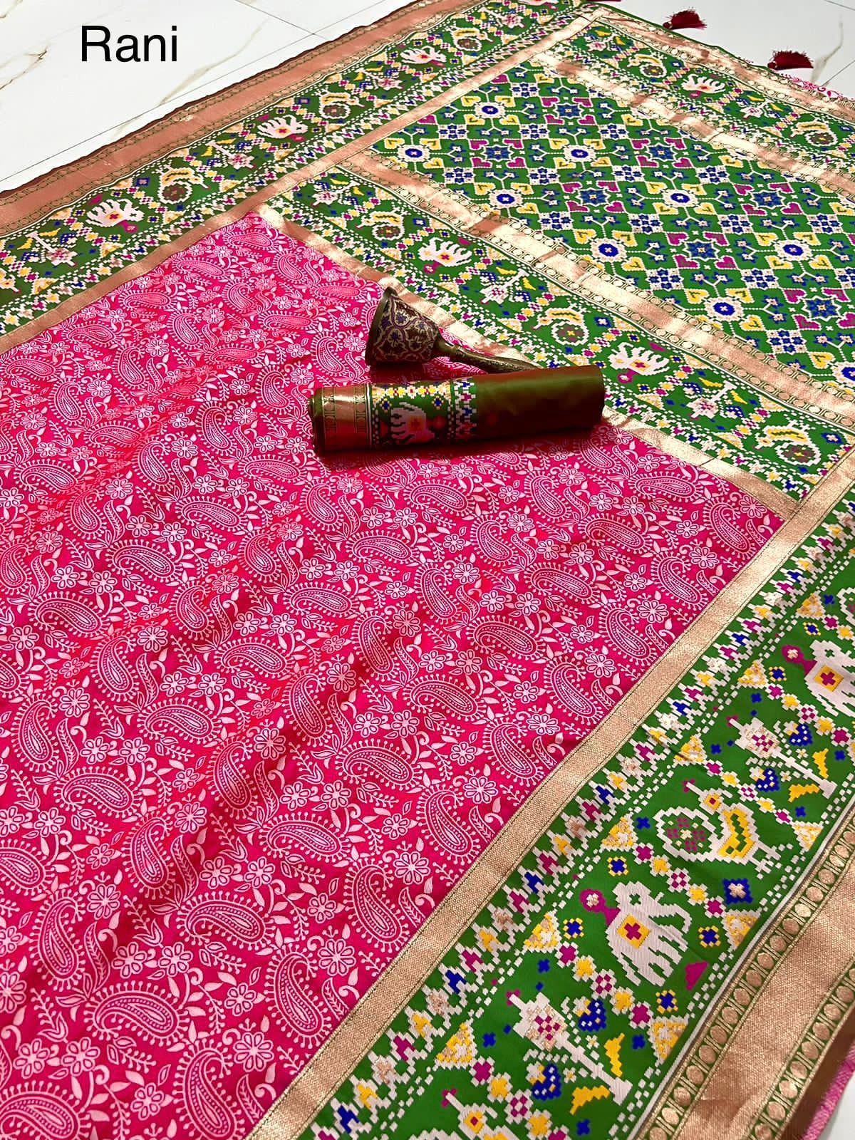 Soft Patola Silk With Chinakari and Minakari Work