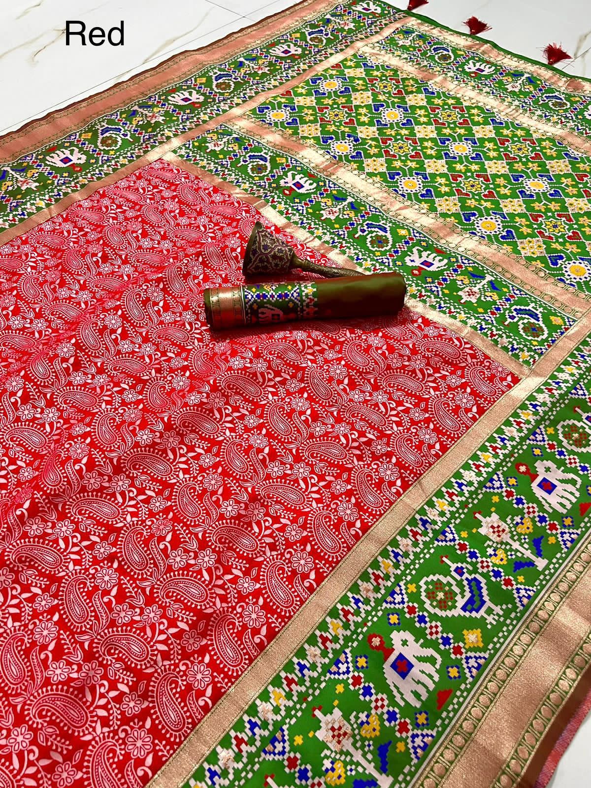 Soft Patola Silk With Chinakari and Minakari Work