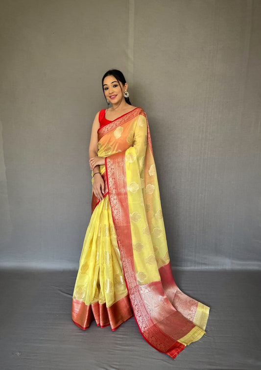 Georgette Saree With Foil Print and Prizyam Work