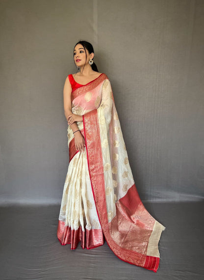 Georgette Saree With Foil Print and Prizyam Work