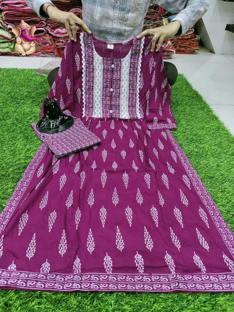 Stylish Reyon Long Nayra Cut Kurta Set