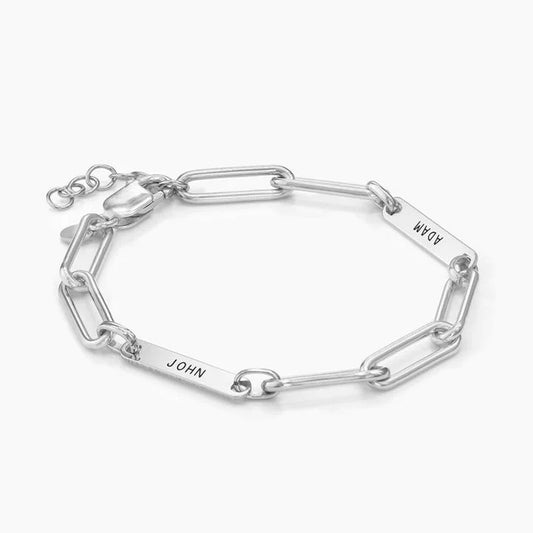 Unisex Personalized Name Chain Design Bracelet