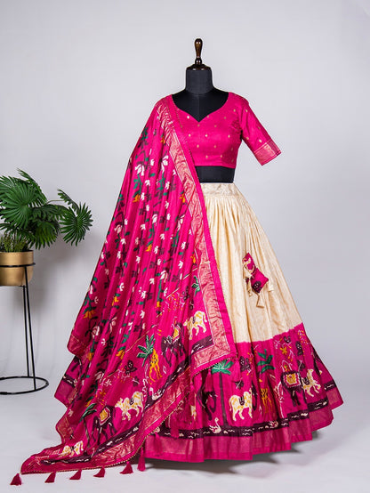 Gujarati Style Ethnic Dola Silk Lehenga Choli