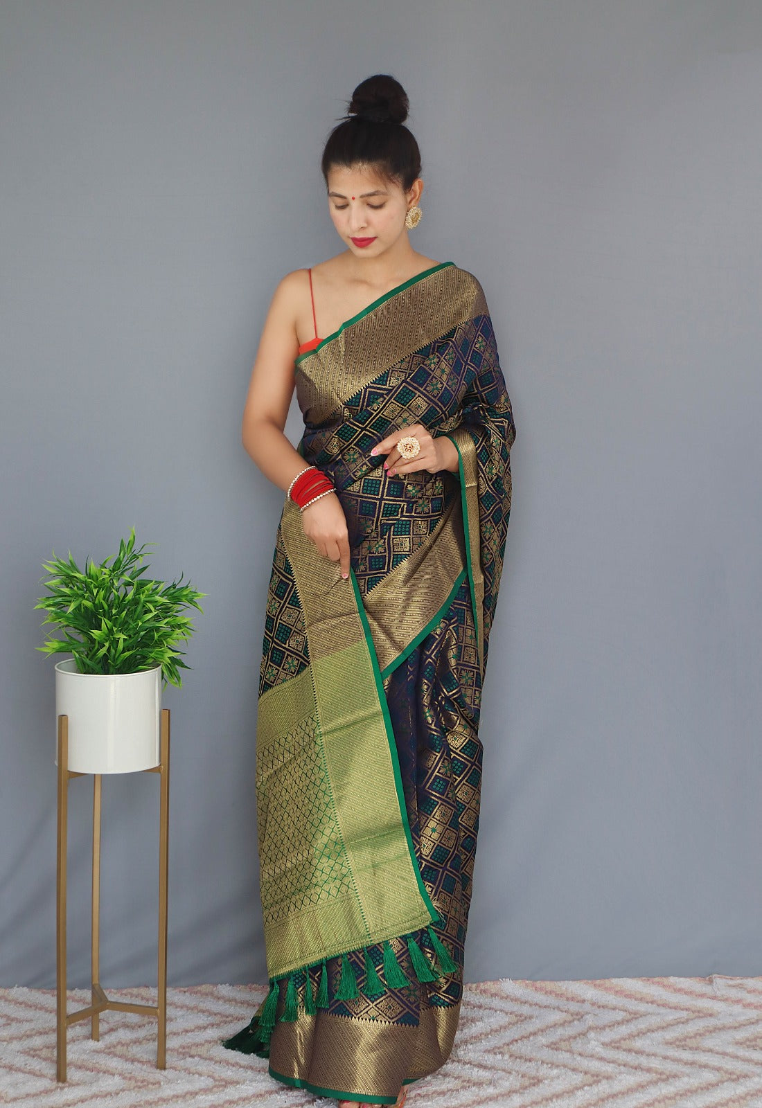 Soft Patan Patola Silk Saree With Rich Pallu and Tussles