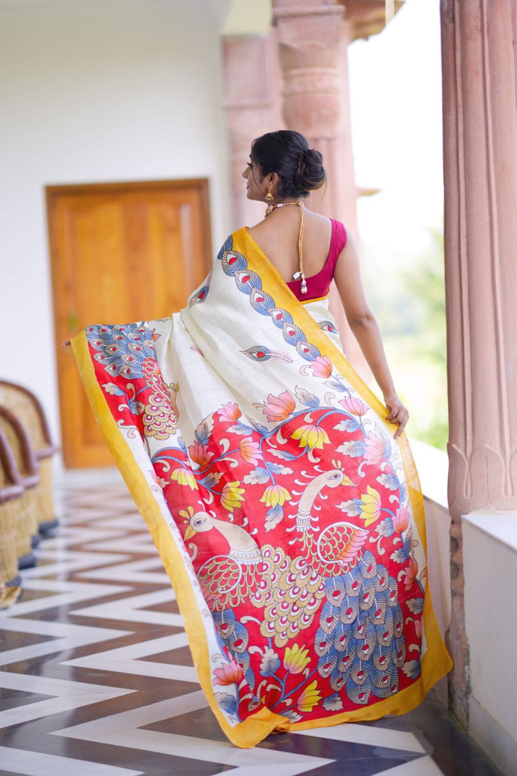 Soft Mulmul Silk Saree With Digital Print