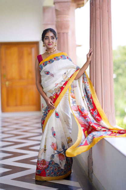 Soft Mulmul Silk Saree With Digital Print