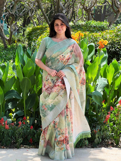 Soft Maheshwari Silk Saree With All Over Zari Work