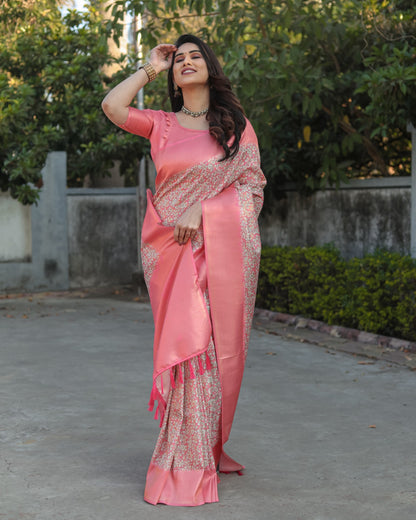 Soft Banarasi Silk Saree With Stylish Digital Print