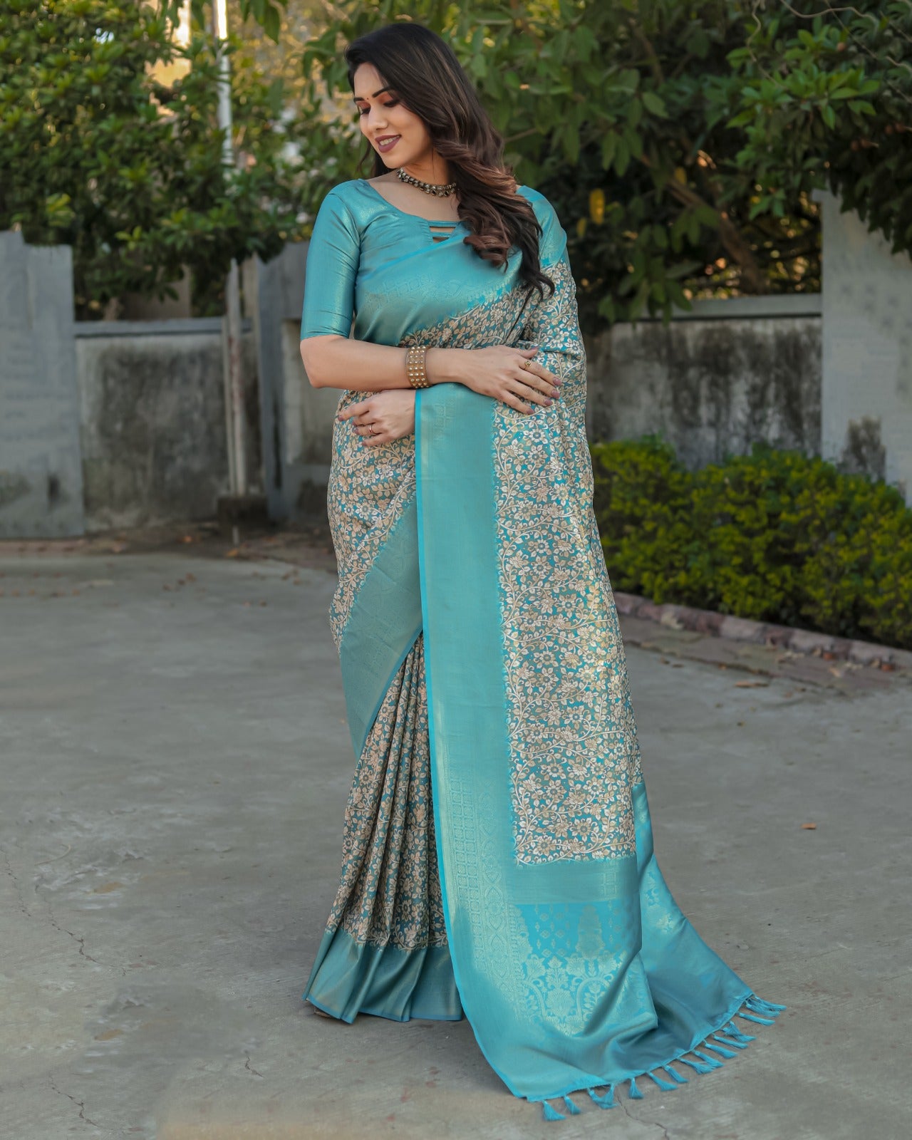 Soft Banarasi Silk Saree With Stylish Digital Print