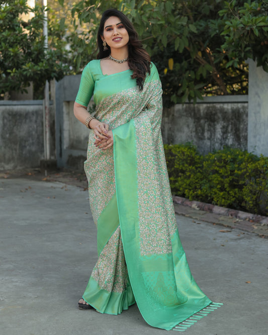 Soft Banarasi Silk Saree With Stylish Digital Print