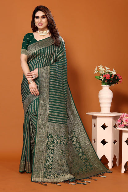 Soft Designer Banarasi Silk Saree With Jari Weaving