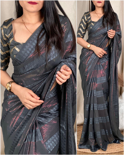 Soft Sequence Georgette Saree With Mono Silk Blouse