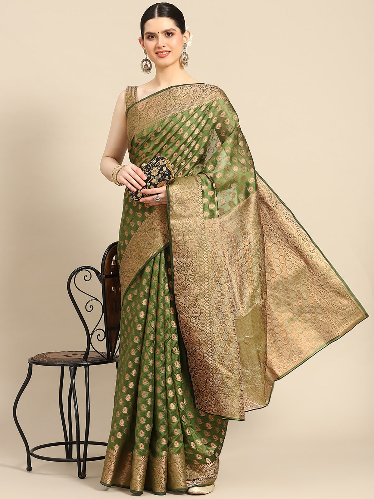 Soft Organza Silk Saree With Small Butties